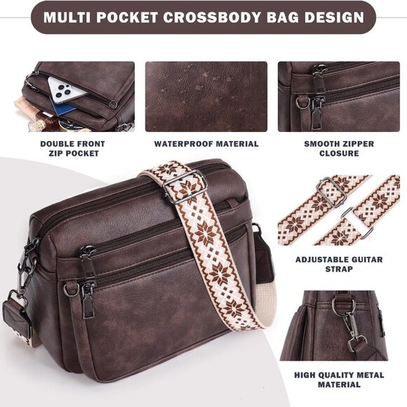 Crossbody Purses for Women Trendy,Vegan Leather Crossbody Bags,Cell Phone Camera - Picture 6 of 6